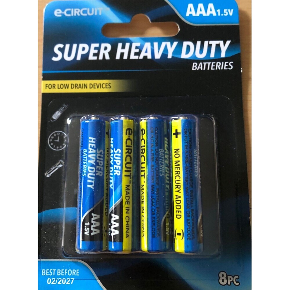 E-circuit Size AAA Battery Super Heavy Duty Batteries 1 Pack 1.5v (8 count)